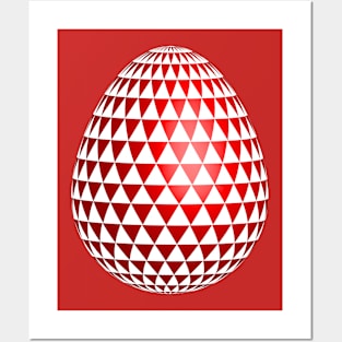 white and red egg Posters and Art